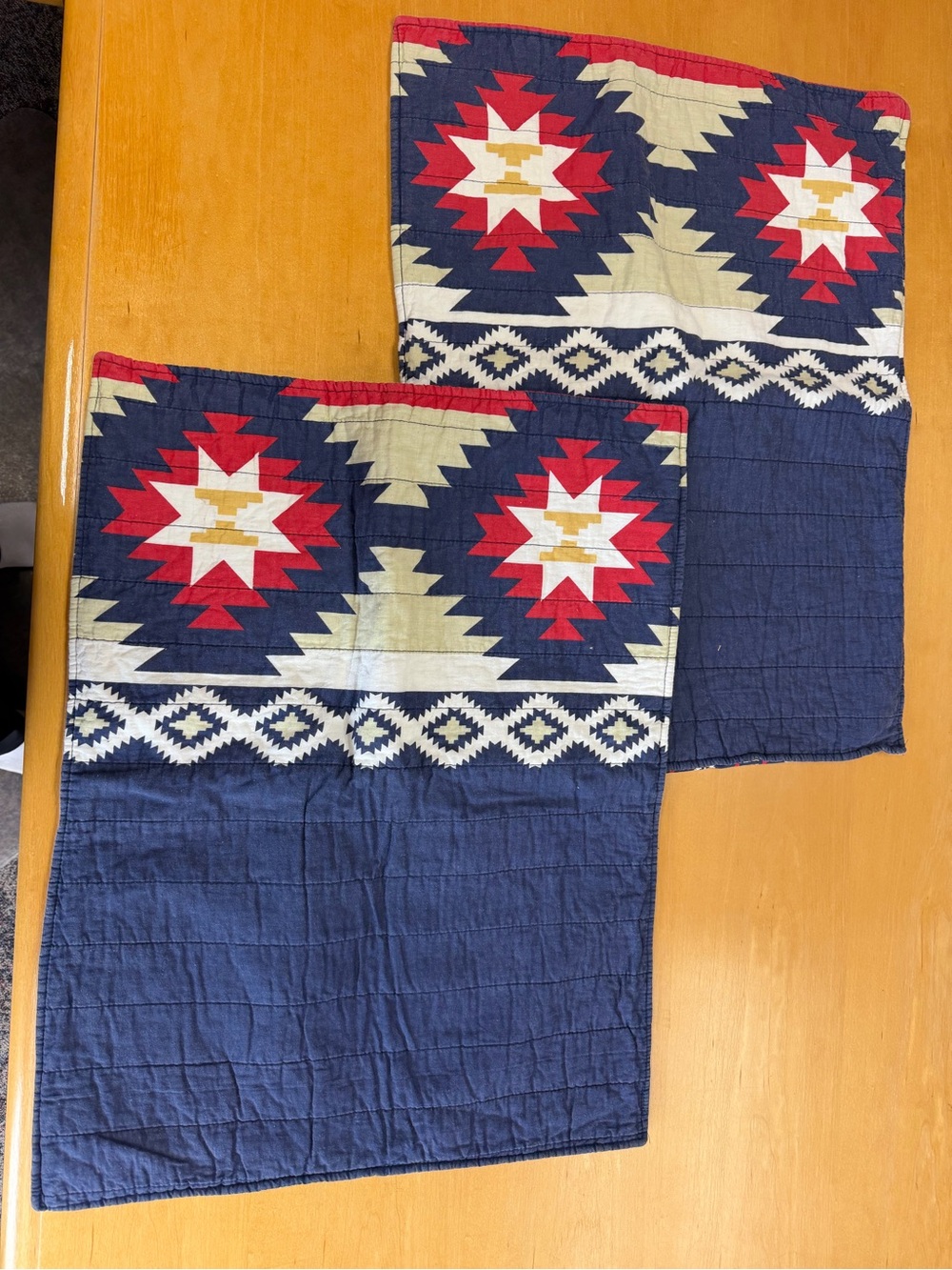 Navy RuffHewn southwestern Print Pillow Cases boho